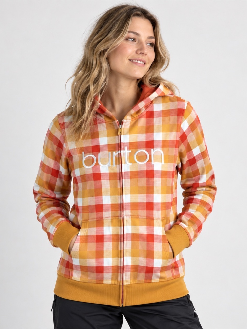 Burton Hoodie Sweatshirt Womens Medium Zip Up Fleece Lined DryRide Ski Snowboard